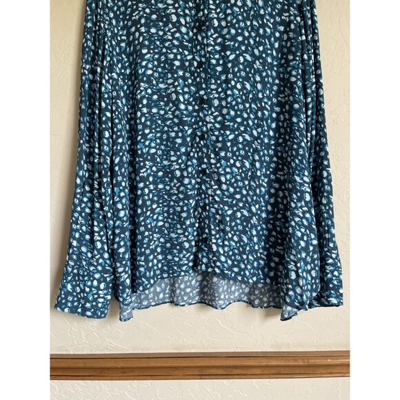 New! NWT Whistles Pastel Leopard Print Blue Turquoise Shirt US 14 MSRP $139 Long - Picture 8 of 16